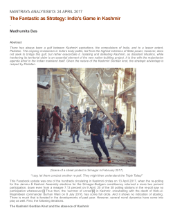 The Fantastic as Strategy: India`s Game in Kashmir