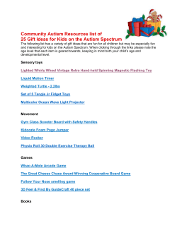 Community Autism Resources list of 25 Gift Ideas for Kids on the