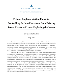 Federal Implementation Plans for Controlling Carbon Emissions