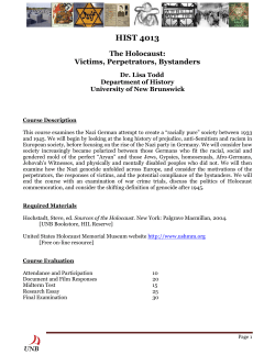 The Holocaust: Victims, Perpetrators, Bystanders