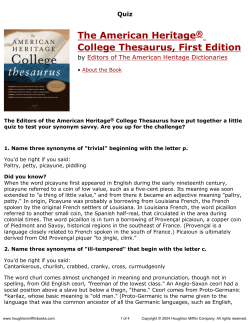 The American Heritage College Thesaurus, First Edition