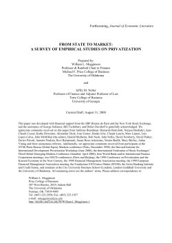 from state to market: a survey of empirical studies on