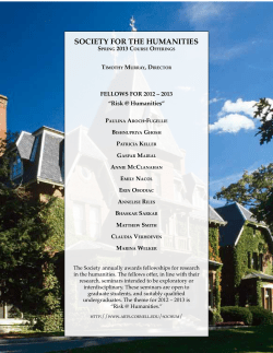 course catalog - Society for the Humanities