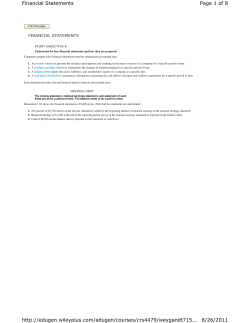 Page 1 of 8 Financial Statements 8/26/2011 http://edugen.wileyplus