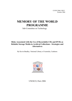 Risks associated with the use of recordable CDs and DVDs as