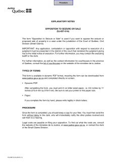 Opposition to Seizure or Sale