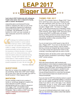 Bigger LEAP - University of Wisconsin Whitewater