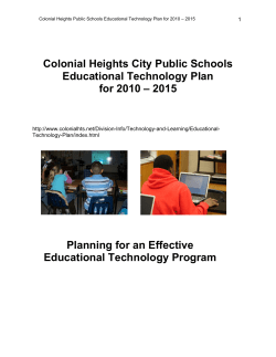 Technology Plan 2010-2015 - Colonial Heights Public Schools