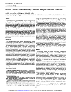 Ovarian Cancer Genomic Instability Correlates with p53 Frameshift
