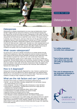 Osteoporosis - Garvan Institute of Medical Research