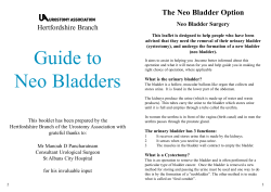 Neobladder booklet - West Hertfordshire Hospitals NHS Trust
