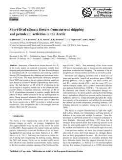 Short-lived climate forcers from current shipping and petroleum