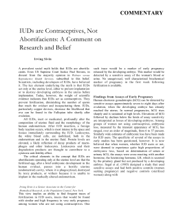 IUDs Are Contraceptives, Not Abortifacients