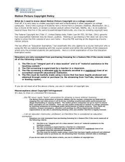 Motion Picture Copyright Policy