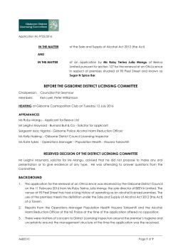 NOTICE OF DECISION BEEVA LTD Ms Ruby Mangu Renewal of