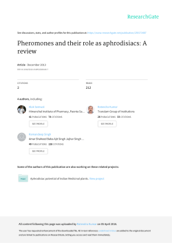 Pheromones and their role as aphrodisiacs