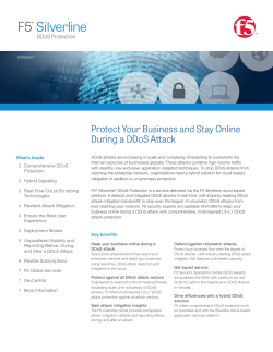 F5 Silverline DDoS Protection | F5 Product Datasheet