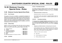 SHOTOVER COUNTRY SPECIAL ZONE - RULES 12 12.30
