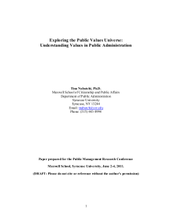 Exploring the Public Values Universe: Understanding Values in