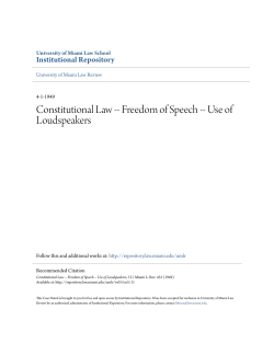 Constitutional Law -- Freedom of Speech -