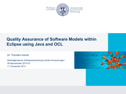 Quality Assurance of Software Models within Eclipse using Java and
