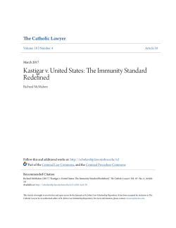 Kastigar v. United States - St. John`s Law Scholarship Repository