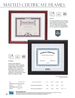MATTED CERTIfiCATE FRAMES