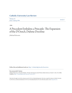 A Precedent Embalms a Principle - CUA Law Scholarship Repository