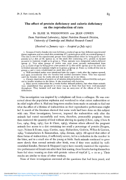 The effect of protein deficiency and calorie deficiency on the