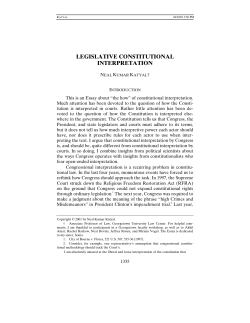 Legislative Constitutional Interpretation