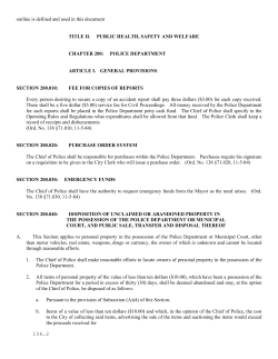 Title II. Public Health, Safety and Welfare