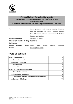 Consultation Results Synopsis