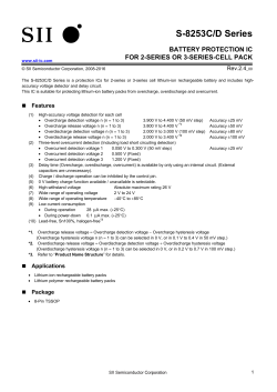 S-8253C/D Series BATTERY PROTECTION IC