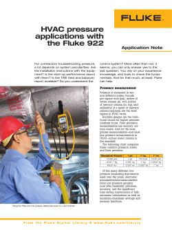 HVAC Pressure Applications With The Fluke 922