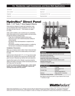 HydroNex&reg; Direct Panel - Watts Water Technologies