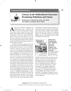 Literacy in the Multicultural Classroom: Broadening definitions and