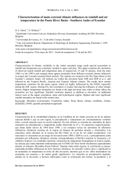 Characterization of main external climate influences