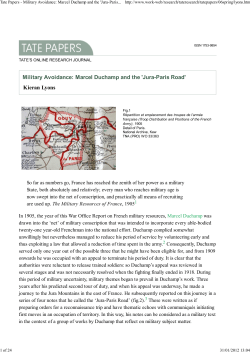 Marcel Duchamp and the `Jura-Paris Road`