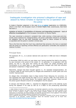 Inadequate investigation into prisoner`s allegation of rape