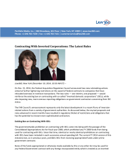 Contracting With Inverted Corporations: The Latest Rules