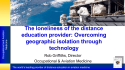 The loneliness of the distance education provider