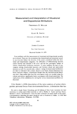 Measurement and Interpretation of Situational and Dispositional