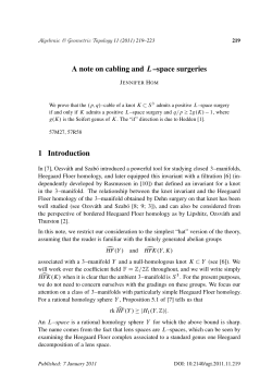 For printing - Mathematical Sciences Publishers
