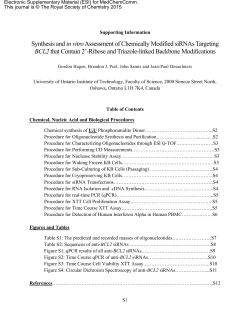 Synthesis and in vitroAssessment of Chemically Modified siRNAs
