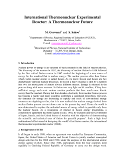 International Thermonuclear Experimental Reactor