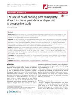 The use of nasal packing post rhinoplasty: does it increase