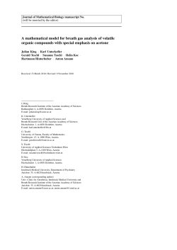 A mathematical model for breath gas analysis of volatile organic