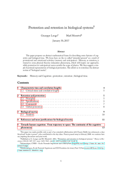 Protention and retention in biological systems