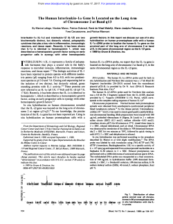 The Human Interleukin-la Gene Is Located on the Long Arm of
