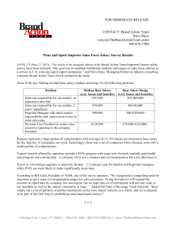 Sales Force Salary Survey Results
